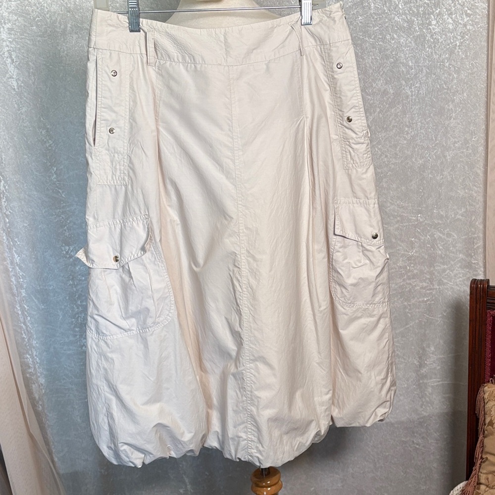 MaxMara Cream Cargo Bubble Midi Skirt